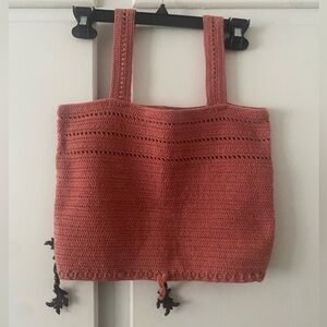 Elegant Coral Crochet Tank Top